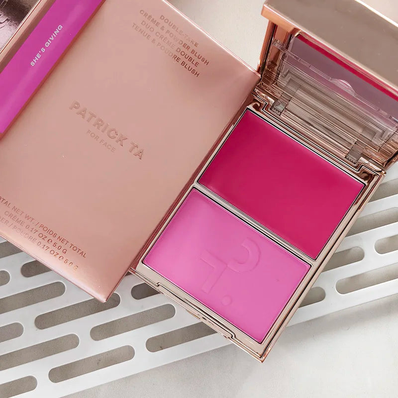 Patrick-Ta Double-take Creme & Powder Blush Matte Satin Finish Fine Powder Texture Popular Popular Brand Creamy Rouge Products