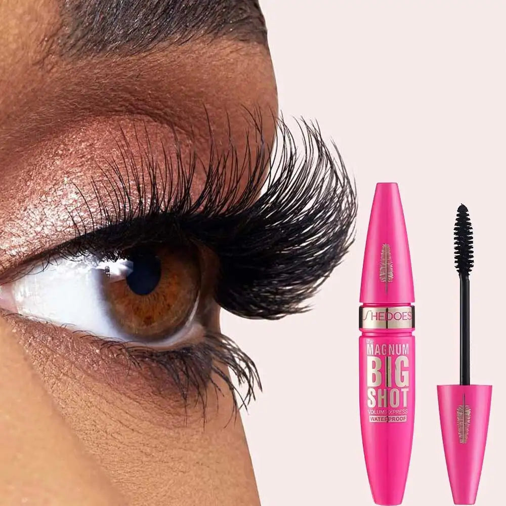 Big Shot Waterproof Mascara, Volume Express Curling Lash Mascara, Smudge-Proof Thick Black Eyelash Makeup For Fuller Lashes