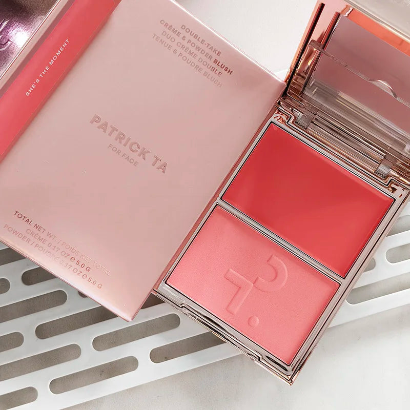 Patrick-Ta Double-take Creme & Powder Blush Matte Satin Finish Fine Powder Texture Popular Popular Brand Creamy Rouge Products