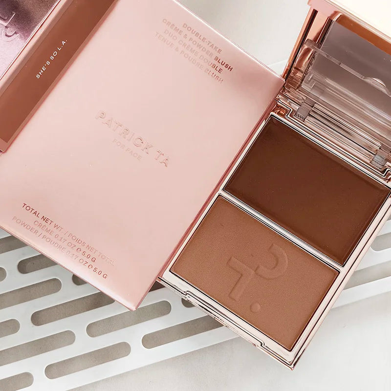 Patrick-Ta Double-take Creme & Powder Blush Matte Satin Finish Fine Powder Texture Popular Popular Brand Creamy Rouge Products