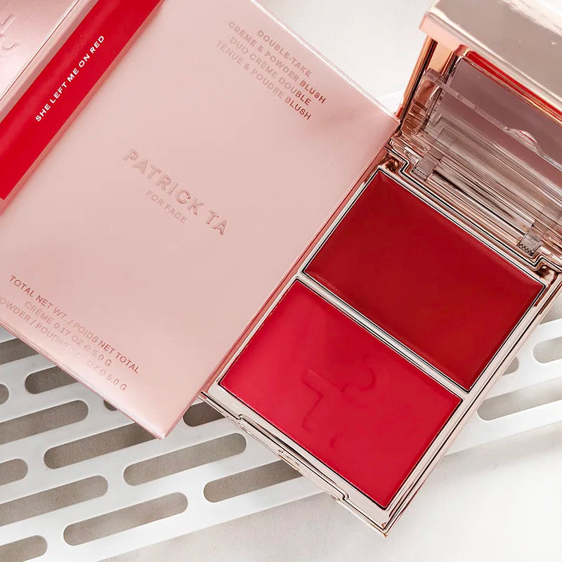 Patrick-Ta Double-take Creme & Powder Blush Matte Satin Finish Fine Powder Texture Popular Popular Brand Creamy Rouge Products