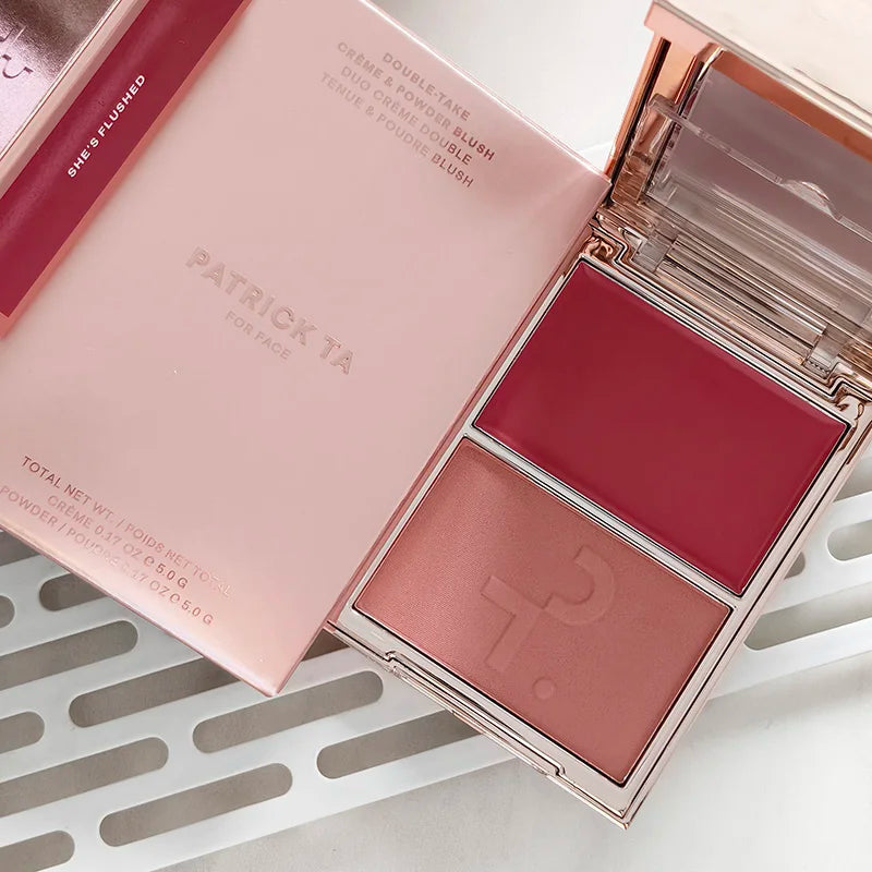 Patrick-Ta Double-take Creme & Powder Blush Matte Satin Finish Fine Powder Texture Popular Popular Brand Creamy Rouge Products