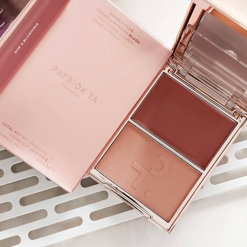 Patrick-Ta Double-take Creme & Powder Blush Matte Satin Finish Fine Powder Texture Popular Popular Brand Creamy Rouge Products