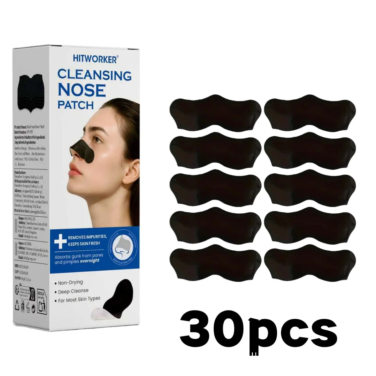 Alcohol-Free Nose Cleaning Strips – Deep Cleansing Pore Patches for Excess Oil Removal  Refined Skin, Mild  Fragrance-Free