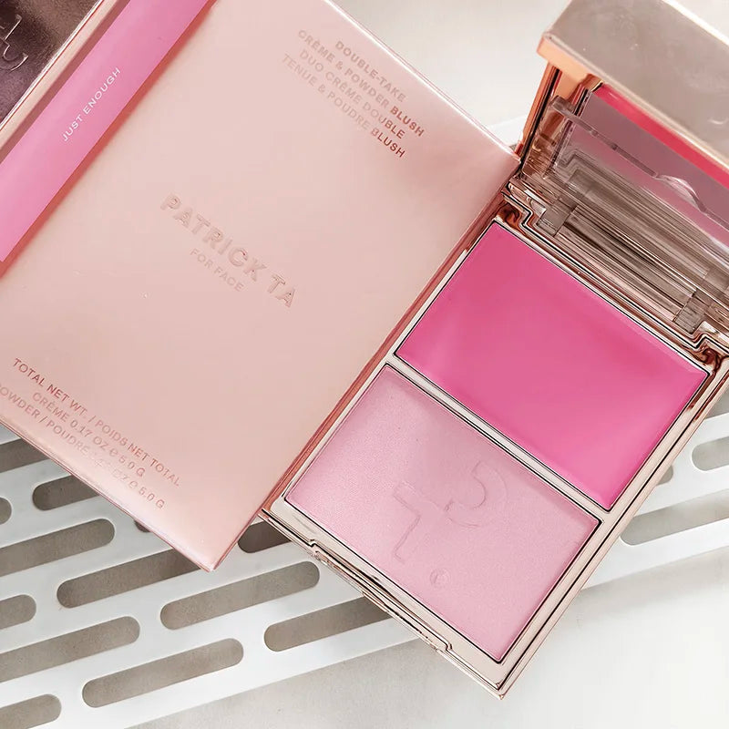 Patrick-Ta Double-take Creme & Powder Blush Matte Satin Finish Fine Powder Texture Popular Popular Brand Creamy Rouge Products